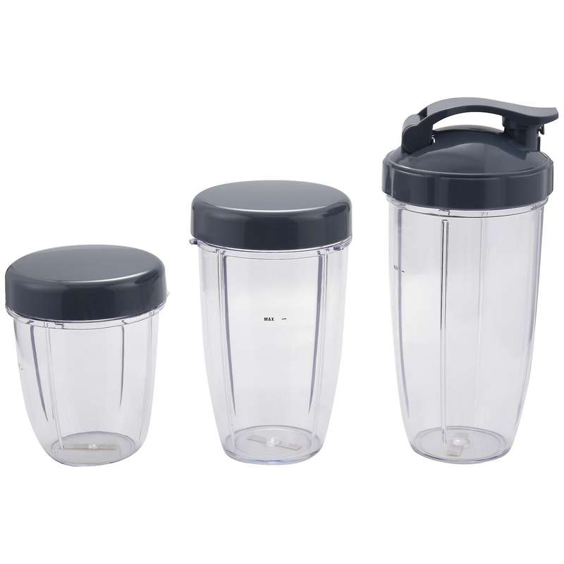 3Pcs Replacement Cups 32 Oz Colossal +24 Oz Tall +18oz Small Cup+3 Lids for Fruit Juicer Parts Kitc