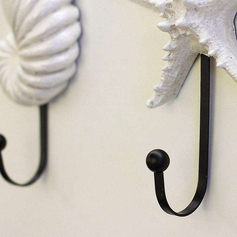 3Pcs Resin Clothes Hook Mediterranean Style Hooks Resin Scallop Conch Clothes Hooks Sea Star Decor