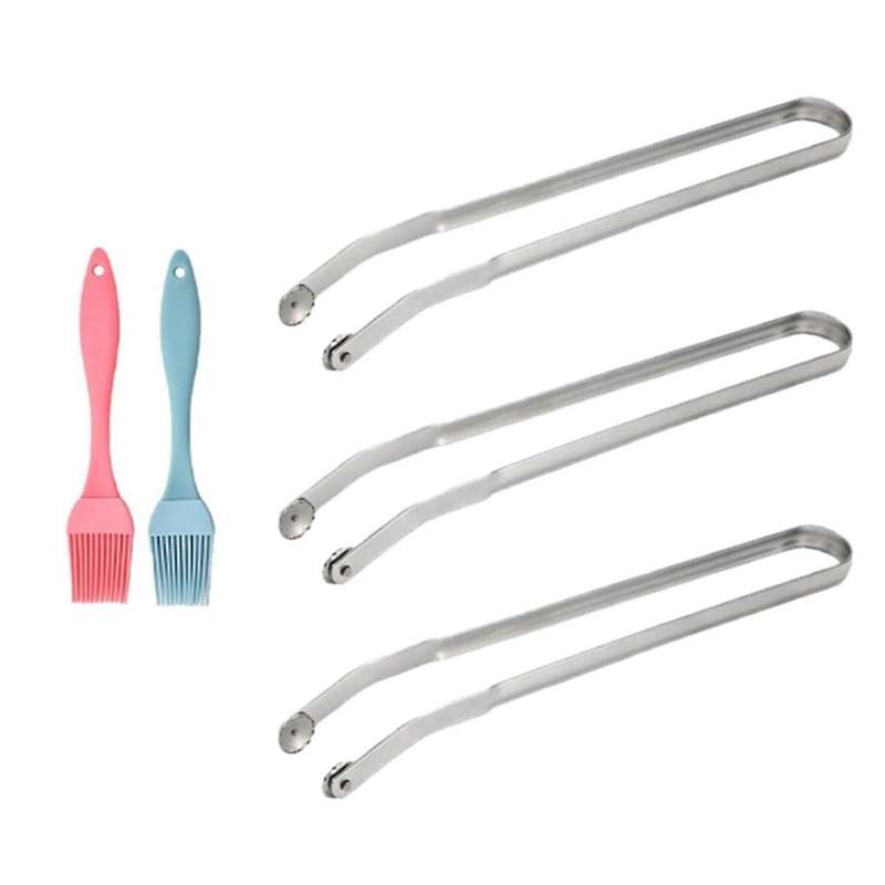 3pcs Sausage Turning Tongs,Kitchen Cooking Tongs,BBQ Tongs for Grilling,BBQ Sausage Grill Tongs,Long