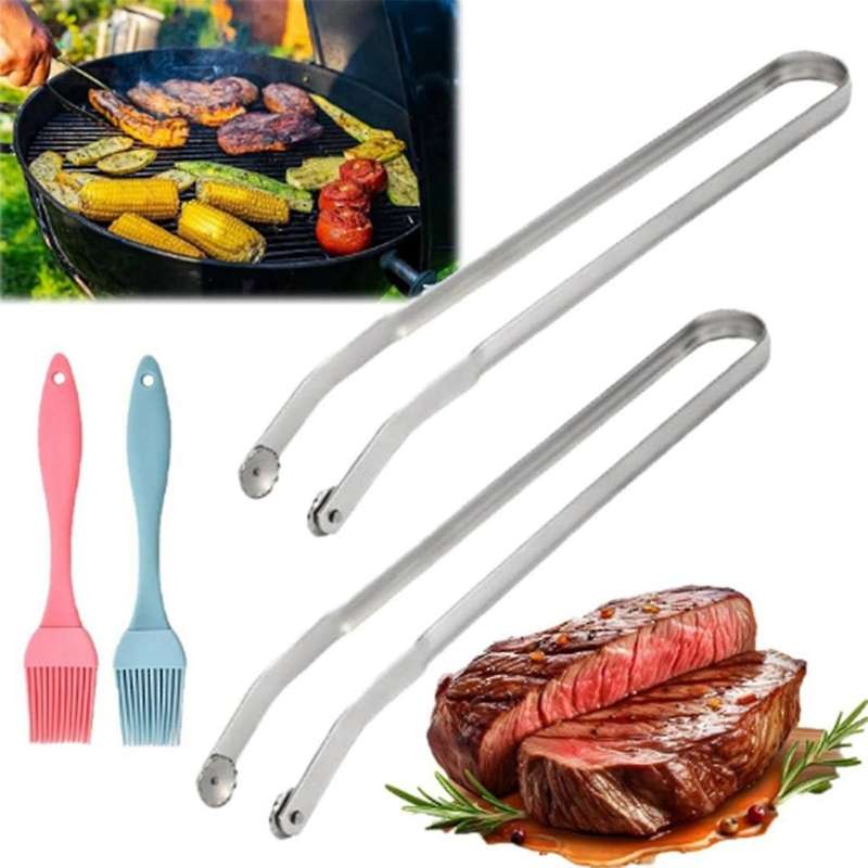 3pcs Sausage Turning Tongs,Kitchen Cooking Tongs,BBQ Tongs for Grilling,BBQ Sausage Grill Tongs,Long