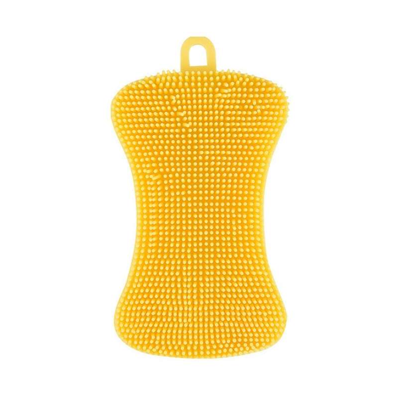 3pcs Silicone Dish Washing Brush Pot Pan Sponge Scrubber Silicone Scouring Pad Fruit Pot Pan Wash B