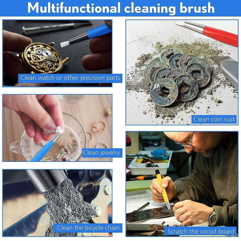 3PCS Scratch Pen Set Pen Sanding Fiber Bristles, Multifunctional Rust Removal Brush, Jewelry Circuit