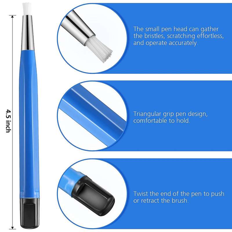 3PCS Scratch Pen Set Pen Sanding Fiber Bristles, Multifunctional Rust Removal Brush, Jewelry Circuit