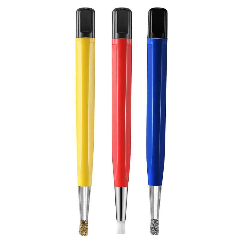 3PCS Scratch Pen Set Pen Sanding Fiber Bristles, Multifunctional Rust Removal Brush, Jewelry Circuit