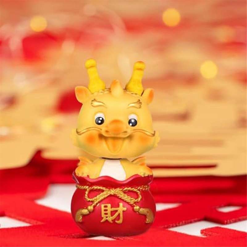 3pcs Shaking Head Dragon Figures, Chinese Zodiac Dragon Ornaments Year Of The Dragon Statues for Hom