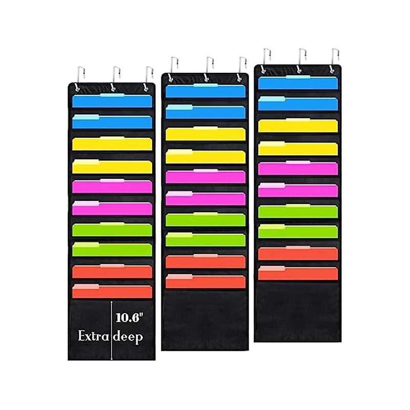 3pcs Scrapbook Paper Storage, 12 X 12 Inch Hanging Paper Storage Bags with Door Hooks for Scrapbooki