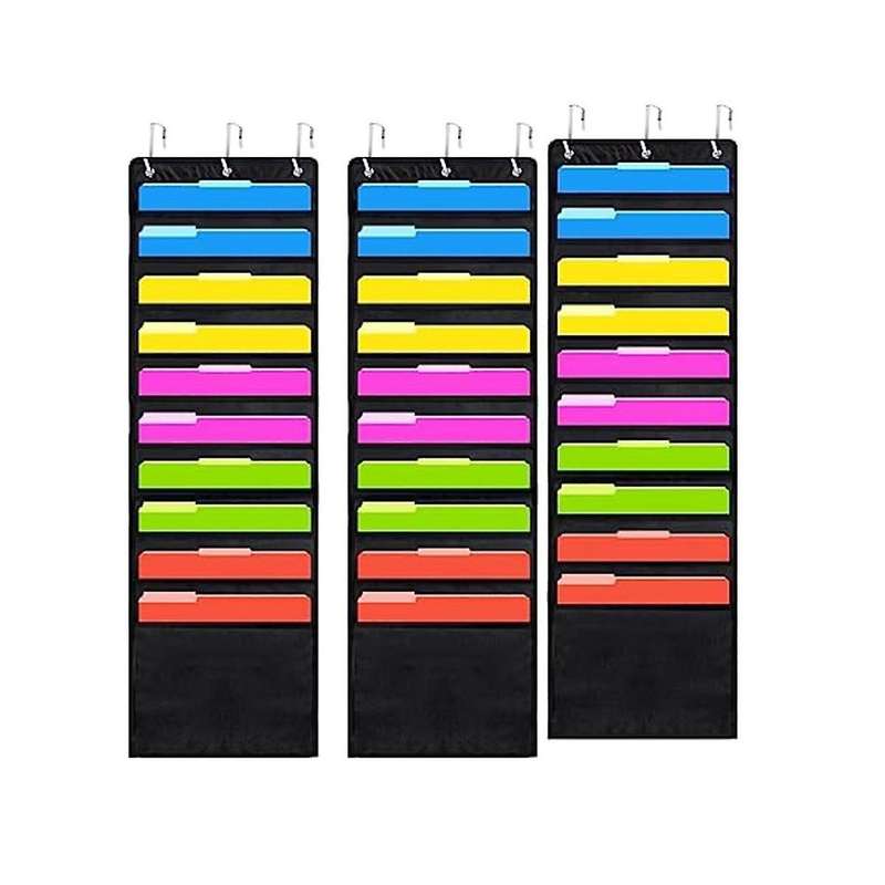 3pcs Scrapbook Paper Storage, 12 X 12 Inch Hanging Paper Storage Bags with Door Hooks for Scrapbooki