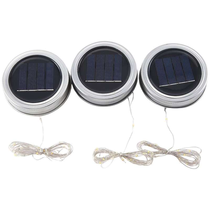 3pcs Solar Decorative Light Lid Outdoor Waterproof Solar Power Glass Decorative Light Accessories W