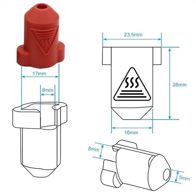 3Pcs Silicone Socks Heat Insulation Case Cover for K1/ K1Max Ceramic Heating Block Kit for K1 Hotend