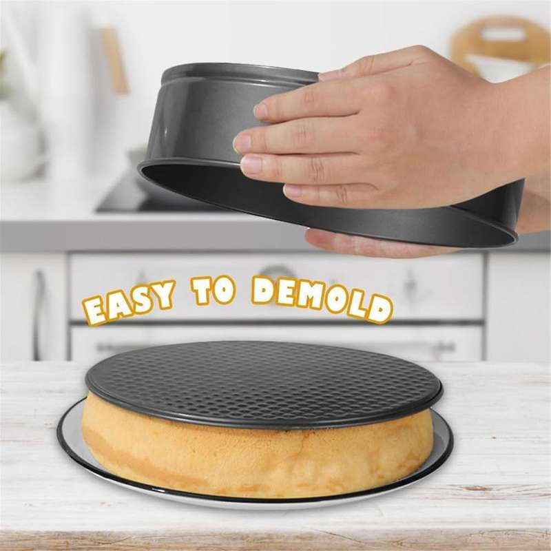 3Pcs Springform Cake Pan Non-Stick Cheese Cake Pan, Removable Bottom Leakproof Cake Pan for Baking E
