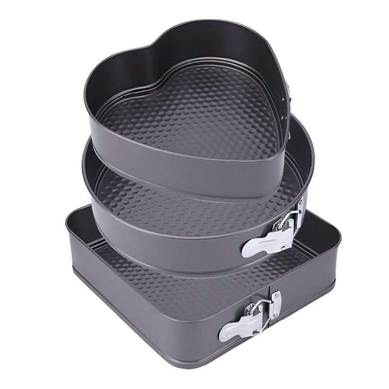 3Pcs Springform Cake Pan Non-Stick Cheese Cake Pan, Removable Bottom Leakproof Cake Pan for Baking E