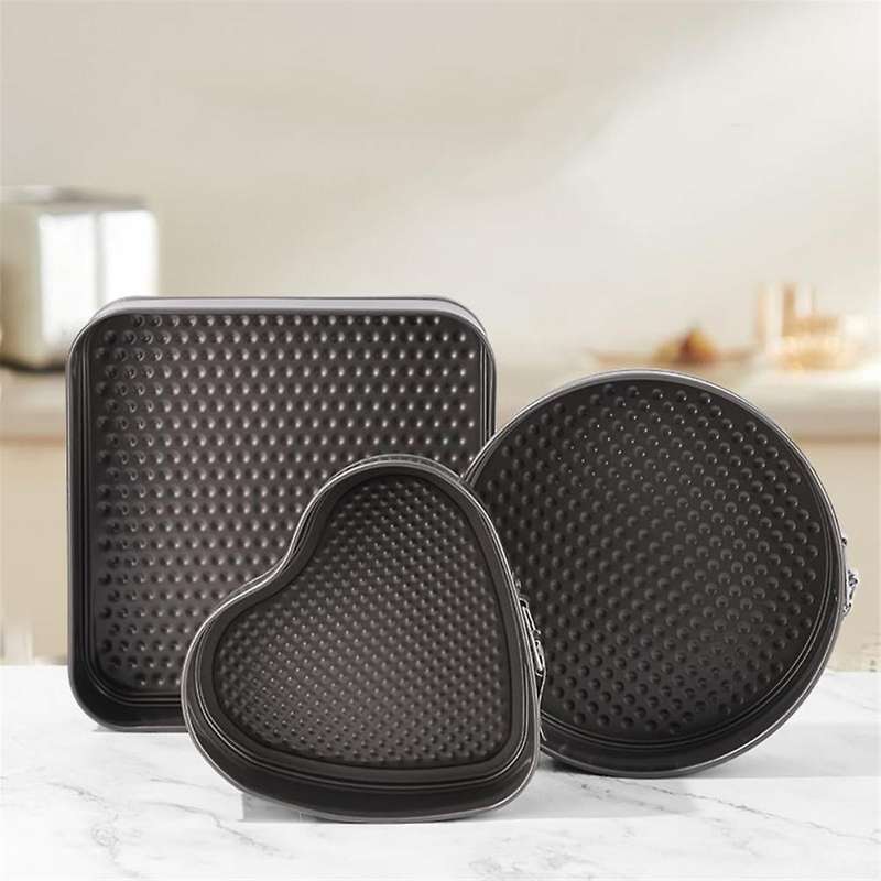 3Pcs Springform Cake Pan Non-Stick Cheese Cake Pan, Removable Bottom Leakproof Cake Pan for Baking E
