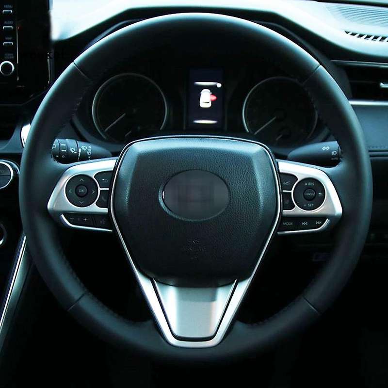 3Pcs Steering Wheel Panel Cover Bezel Trim Cover Interior Accessories for Venza XU80 2020 2021 Black
