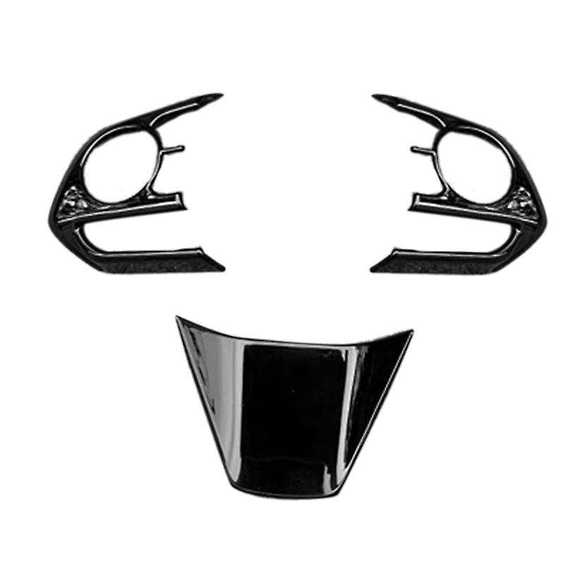 3Pcs Steering Wheel Panel Cover Bezel Trim Cover Interior Accessories for Venza XU80 2020 2021 Black