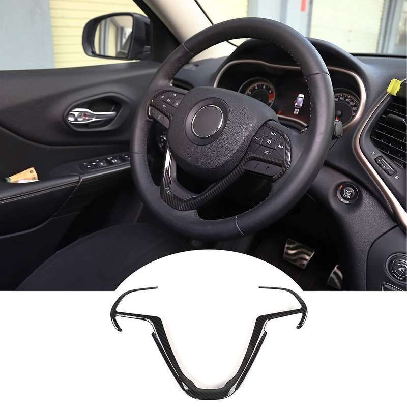 3PCS Steering Wheel Trim Cover for 2011-2020 Grand & for 2014-2020 Decoration (Carbon Fiber)