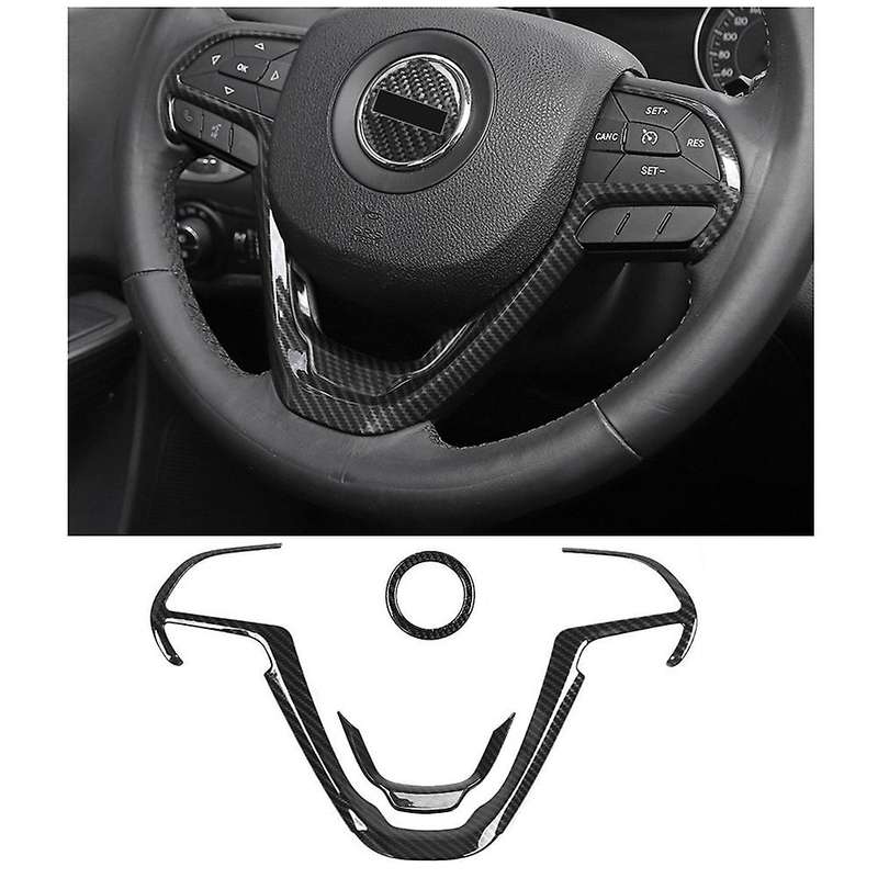 3PCS Steering Wheel Trim Cover for 2011-2020 Grand & for 2014-2020 Decoration (Carbon Fiber)