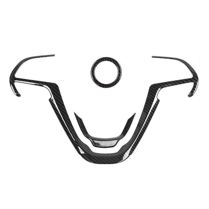 3PCS Steering Wheel Trim Cover for 2011-2020 Grand & for 2014-2020 Decoration (Carbon Fiber)