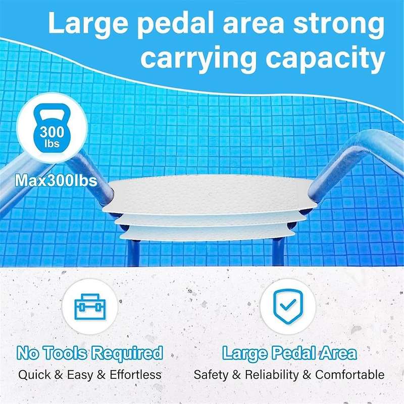 3PCS Universal Swimming Pool Ladder Steps, Swimming Pool Replacement Ladder Steps,with Stainless Ste