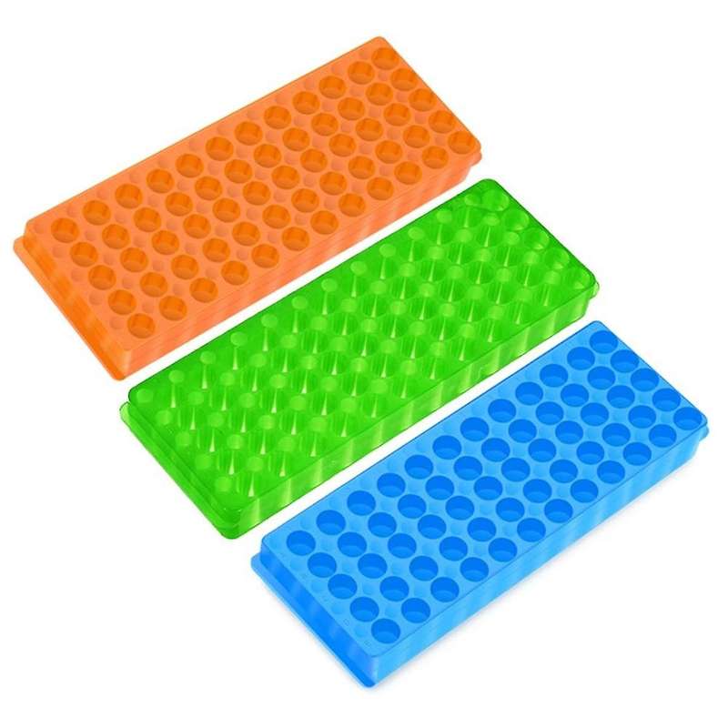 3pcs Tube Rack Double-sided Plate Centrifugal Pipe Rack for 0.5ml-2ml Centrifugal Pipe 60 Holes