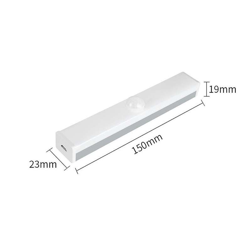 3PCS USB Motion Sensor LED Closet Light Body Induction Under Cabinet Drawer Wardrobe Night Light Whi