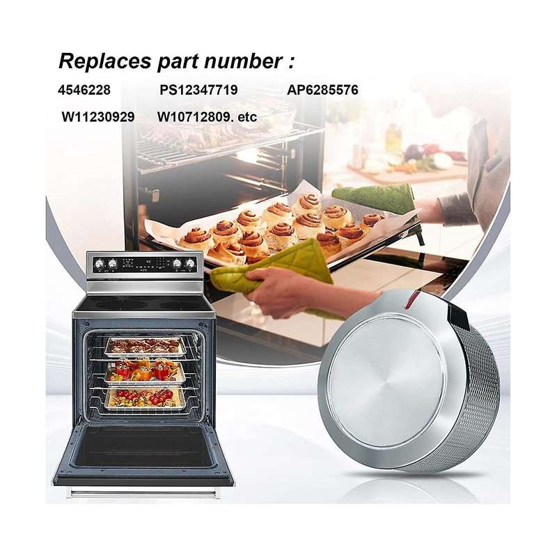 3pcs W10823529 W11156487 Oven Gas Stove Range Knob for , Burner Control Range Knob. Replaces 454622