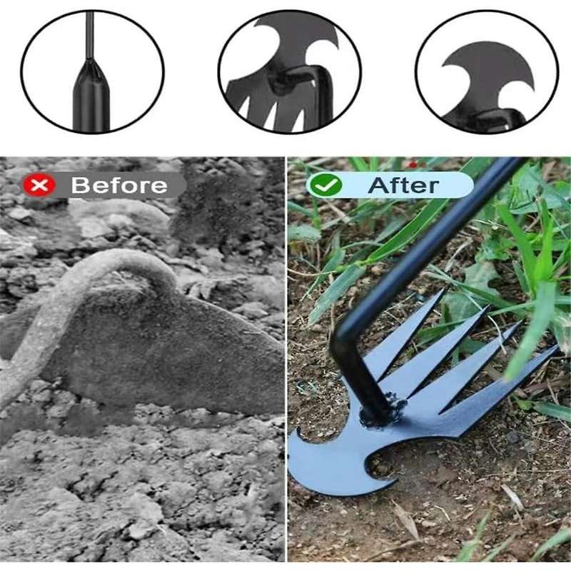 3Pcs Weed Puller Tool,Weeding Artifact Uprooting Removal Tool,4 Teethes Dual Purpose Manual Weeders
