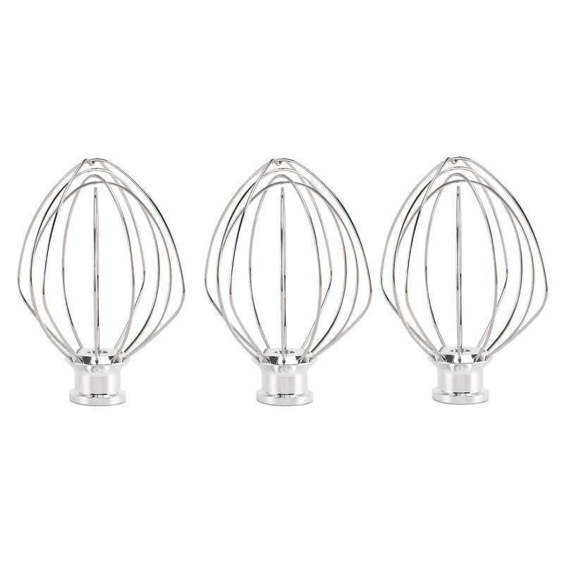 3pcs Whisk Replacement Attachment for Tilt-head Stand Mixer, K45ww Wire Whip Beater for Egg Heavy C