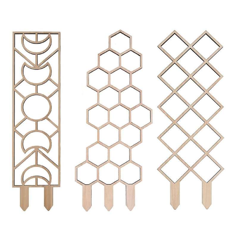 3pcs Wooden Honeycomb Plant Climbing Stand Lattice Climbing Plant Stand Horticultural Potting Stand