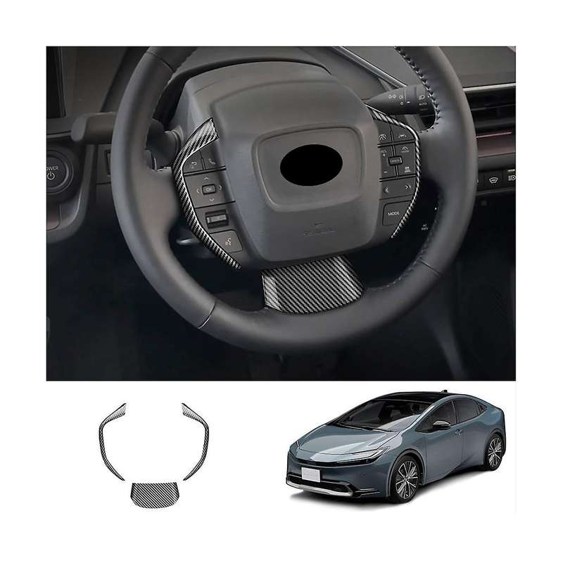 3pcs/set Car Carbon Fiber Style Steering Wheel Decoration Cover Trim Sticker for Prius 60 Series 20