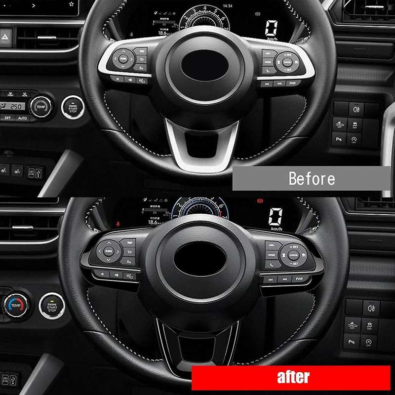 3Pcs/Set Carbon Fiber Car Steering Wheel Decoration Cover Trim Sticker for Raize 200 Series 210A 202