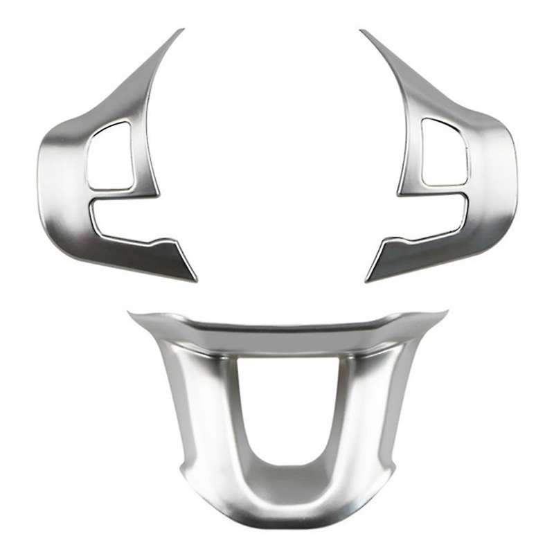 3Pcs/Set Car Steering Wheel Decoration Cover Trim Sticker Fit for 2008 208 308 2014-2018 Matte Silve