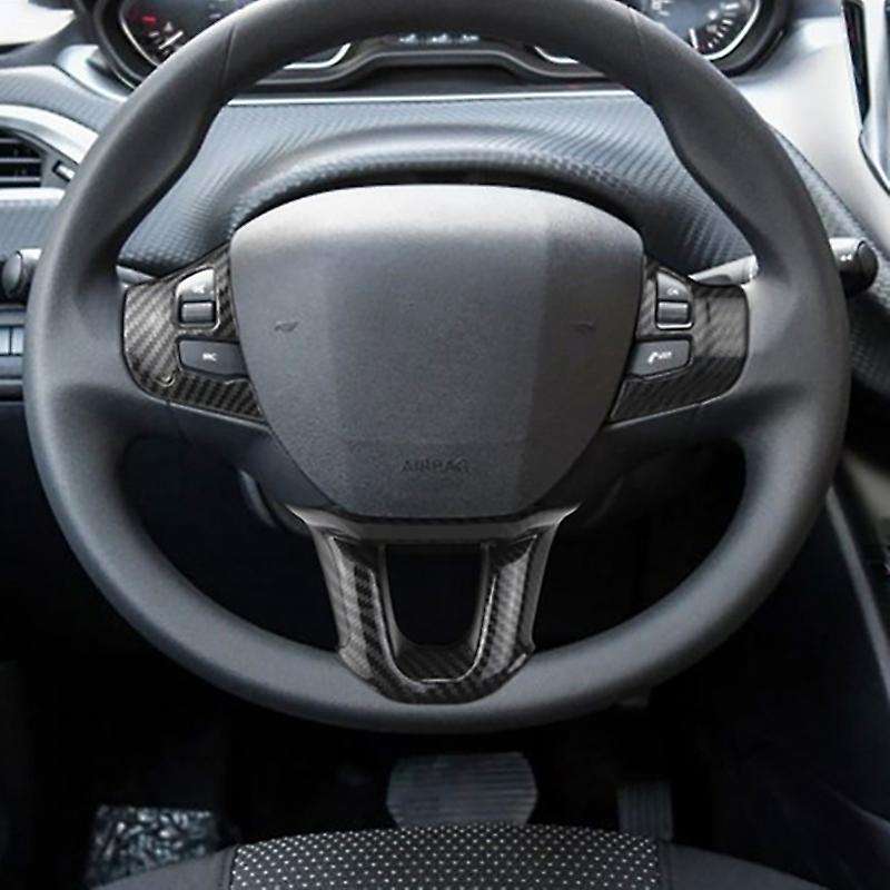 3Pcs/Set Car Steering Wheel Decoration Cover Trim Sticker Fit for 2008 208 308 2014-2018 Matte Silve