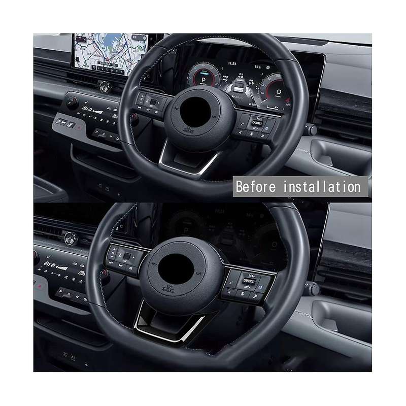 3pcs/set Gloss Black Car Steering Wheel Decoration Cover Sticker for C28 2022 2023