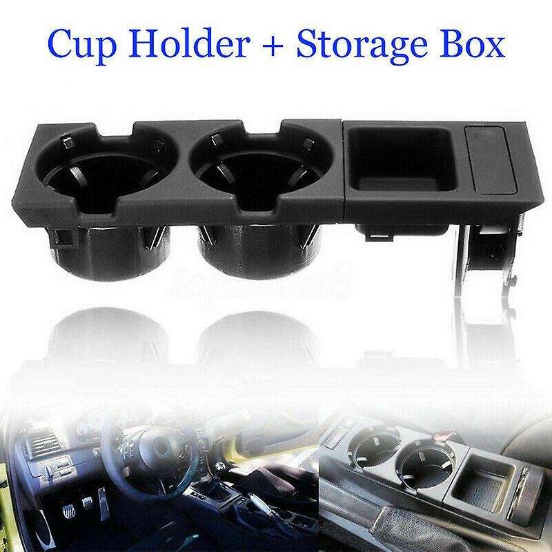 3Pcs/Set for- E46 3 SERIES Black Center Console Trim Base & Cup Coin Storing Holder