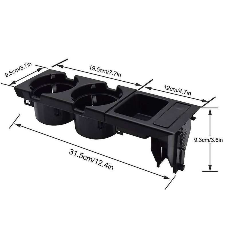 3Pcs/Set for- E46 3 SERIES Black Center Console Trim Base & Cup Coin Storing Holder