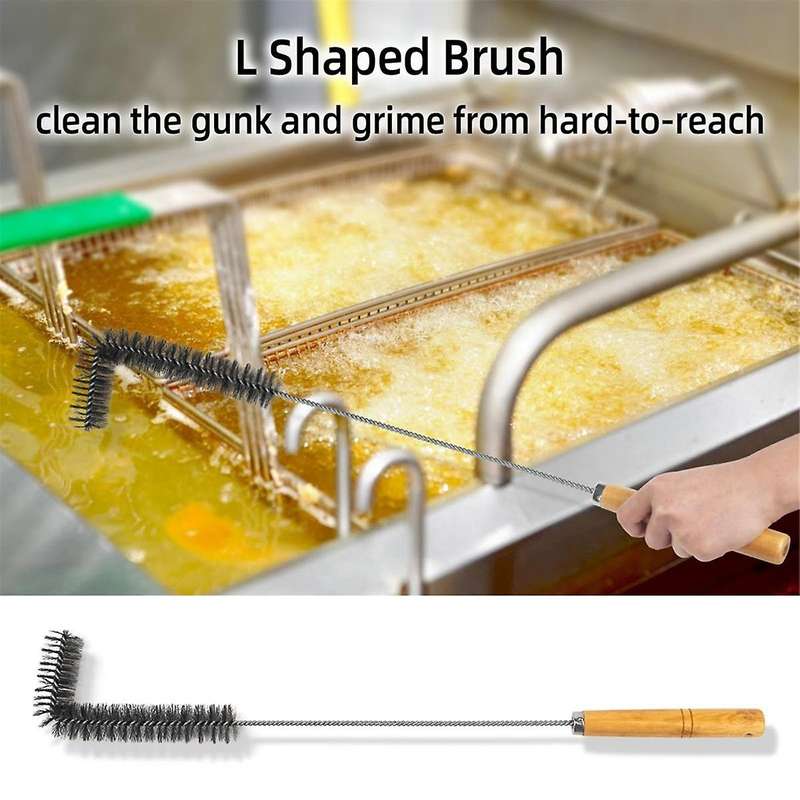 3Pieces Fryer Cleaning Tools,Stainless Steel Deep Fryer Cleaning Tools,Basket Fryer Brush,Air Fryer