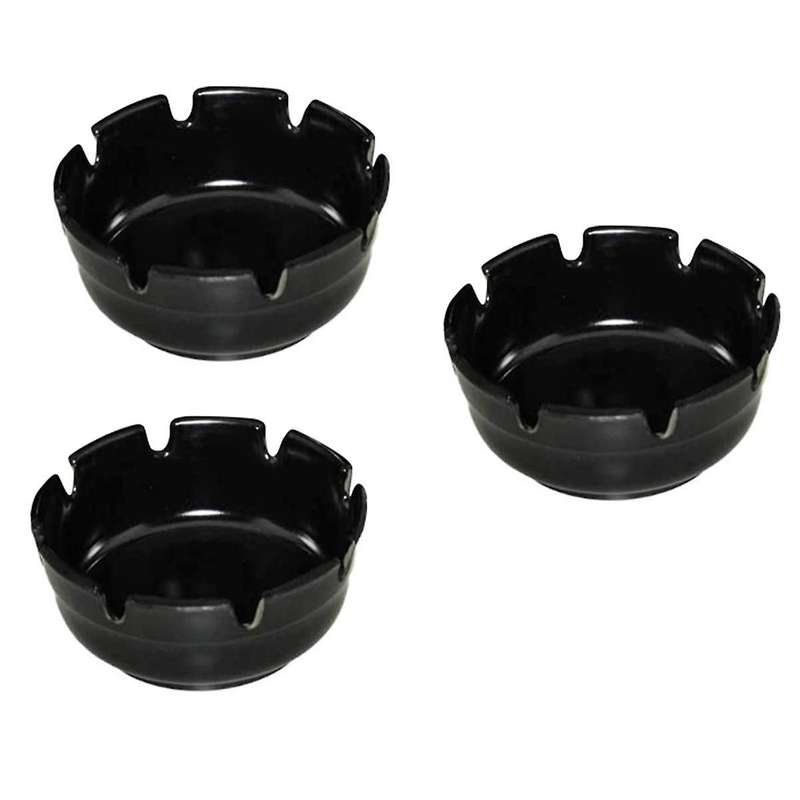 3-Piece Set of Anti-Fall and Non-Breakable Ashtrays,Perfect for Bar/Restaurant Use- & Stackable