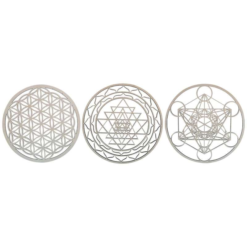 3pcs/set Sacred Geomtry Wall Art Set Wooden Wall Art, Sacred Geometry Art, Sculpture, Wall Decorati