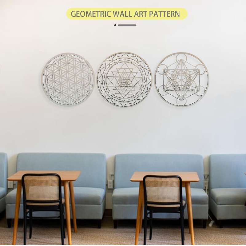 3pcs/set Sacred Geomtry Wall Art Set Wooden Wall Art, Sacred Geometry Art, Sculpture, Wall Decorati