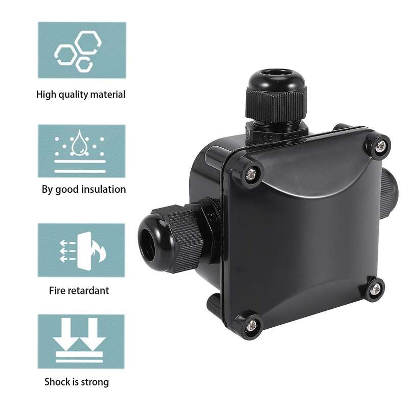 3-way Junction Box, Ip 68 Waterproof Connectors for Outdoor Lighting External Junction Box Pack Of