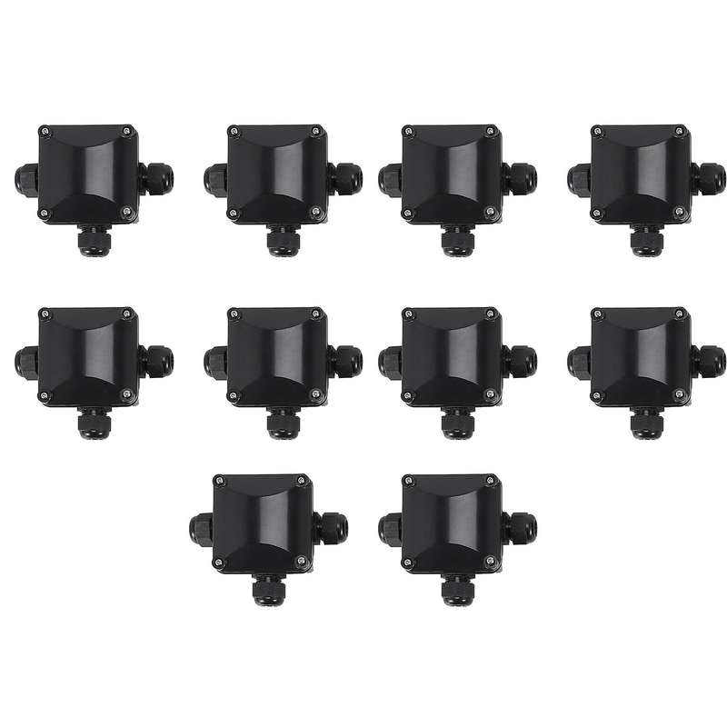 3-way Junction Box, Ip 68 Waterproof Connectors for Outdoor Lighting External Junction Box Pack Of