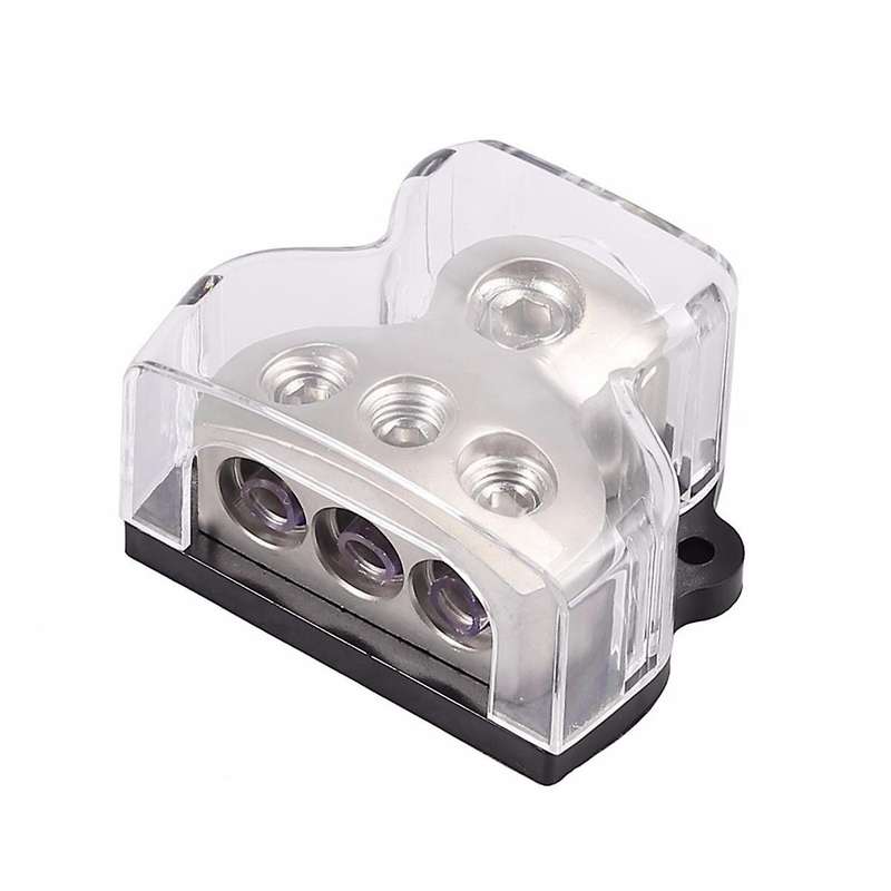 3-Way Power Distribution Block 1x0 Gauge in 3x4 Gauge Out Power Distribution Block for Car Audio Sp