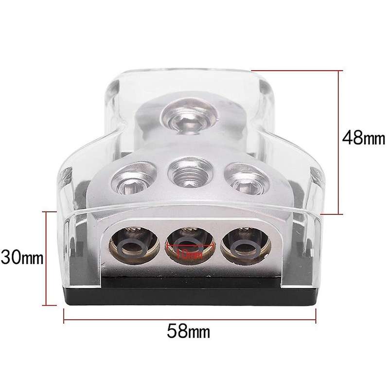 3-Way Power Distribution Block 1x0 Gauge in 3x4 Gauge Out Power Distribution Block for Car Audio Sp
