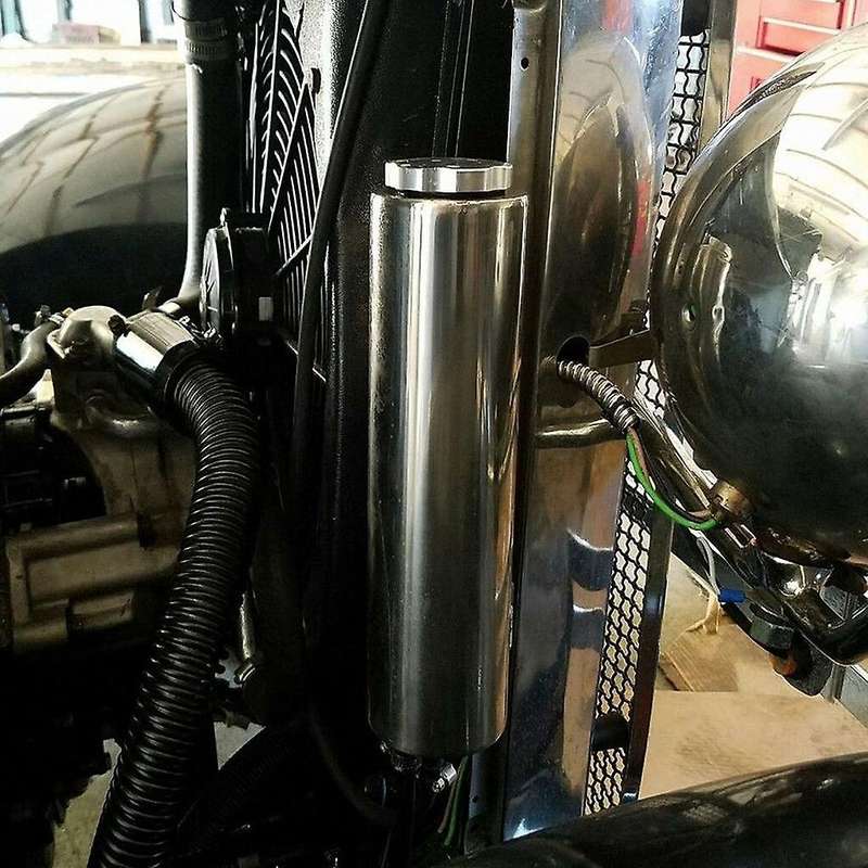 3x10 Inch 32 Oz Stainless Steel Polished Radiator Overflow Tank Bottle Catch Can Car Modification Co