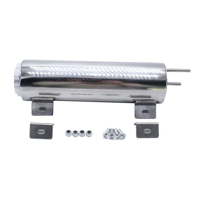 3x10 Inch 32 Oz Stainless Steel Polished Radiator Overflow Tank Bottle Catch Can Car Modification Co