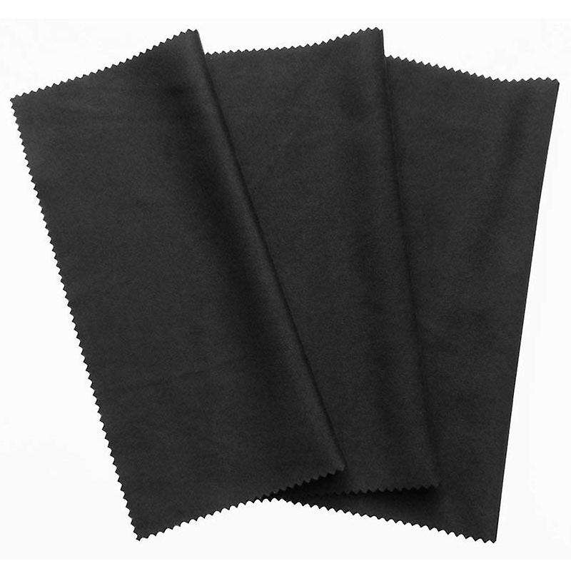 3x microfiber cleaning cloth 20x19cm, black cleaning cloths, touchscreen, smartphone display, glasse
