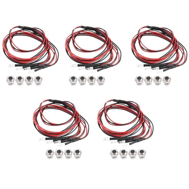 4 3mm Rc Led Light Kit for 1/10 Rc Car Truck Crawler Rc Model Drift Car Headlight Taillight , White