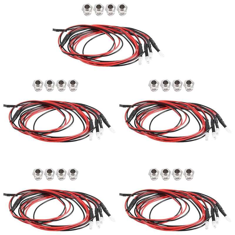 4 3mm RC LED Light Kit for 1/10 RC Car Truck Crawler RC Model Drift Car Headlight Taillight , White