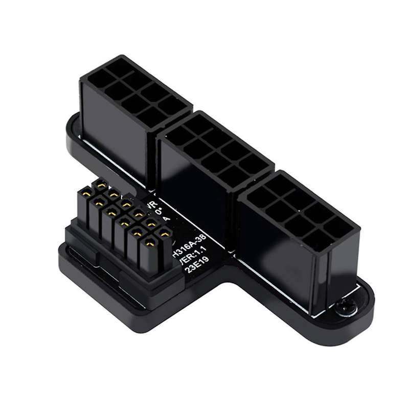 3X8P to 40 Series Graphics Card ATX 3.0 12V HPWR 12+4P 600W 180 Degree Power Steering Connector,Blac