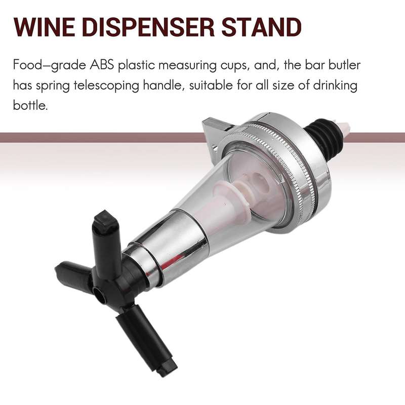 4 Bottle Stand Optic Dispenser Drinks Wine Spirits Steel Bar Butler Wall Mounted